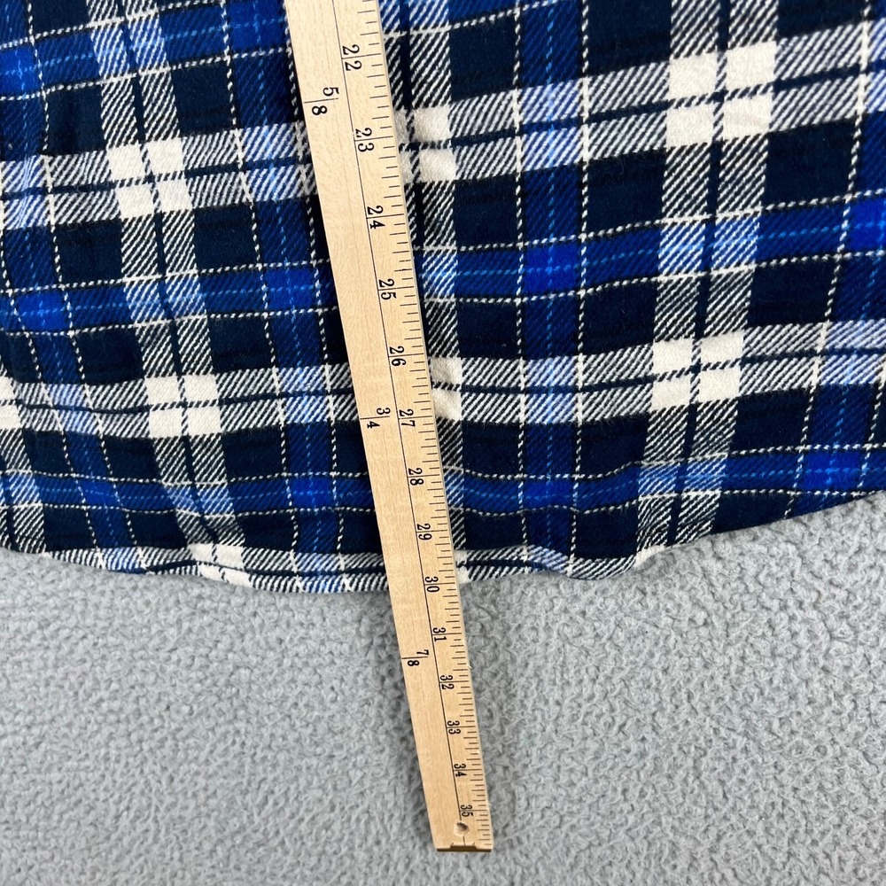Orvis Shirt Mens Extra Large Heavyweight Flannel Blue Plaid Pockets Shacket - Picture 13 of 14